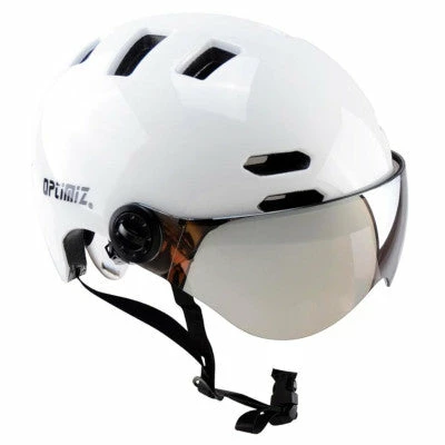 Casque Vélo Urbain à Visière Blanc Optimiz O-380 – Image 2