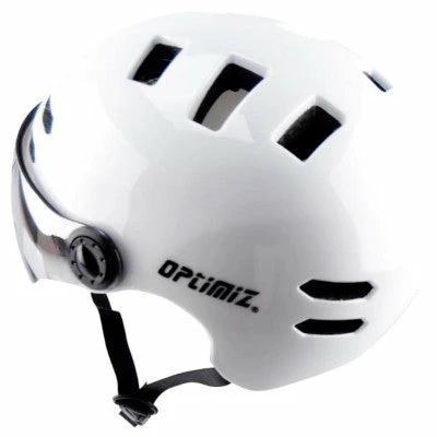 Casque Vélo Urbain à Visière Blanc Optimiz O-380 – Image 3