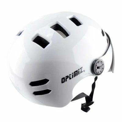 Casque Vélo Urbain à Visière Blanc Optimiz O-380 – Image 4