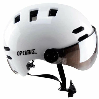 Casque Vélo Urbain à Visière Blanc Optimiz O-380 – Image 5