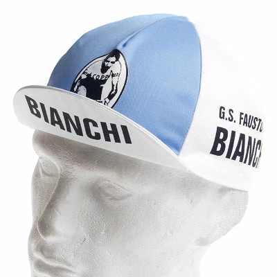 Vintage Cycling Casquette Vélo Vintage Bianchi - Blanc Et Bleu Clair – Image 4
