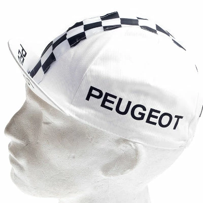 Vintage Cycling Casquette Vintage Multisport Vélo Logo Peugeot Cycles à Damiers – Image 3