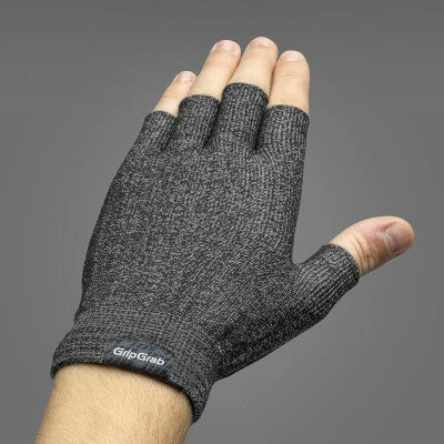 Gants Vélo Courts Unisexes En Tricot Gris Freedom Gripgrab – Image 3