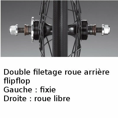 Paire De Roues Noires Flipflop Vélo Fixie 28 X-Press Miche – Image 6