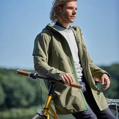 Parka De Pluie Vélo étanche Vert Olive Pour Hommes Mosse Basil