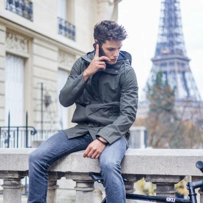 Parka Vélo étanche Et Coupe-vent The Downtown Racer Kaki – Image 2