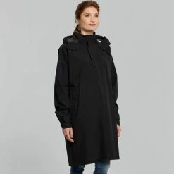 Poncho Pluie Respirant Et étanche Unisexe Noir Mosse Basil